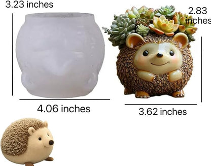 Animal Resin Molds Silicone 3D Cute Hedgehog Epoxy Resin Plaster Candle Holder - Image 2