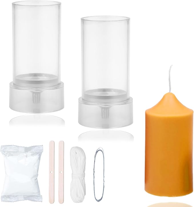 MILIVIXAY 2PCS Pillar Candle Mold -Height: 4.0inch, Diameter:2.0inch-30ft Long by MILIVIXAY