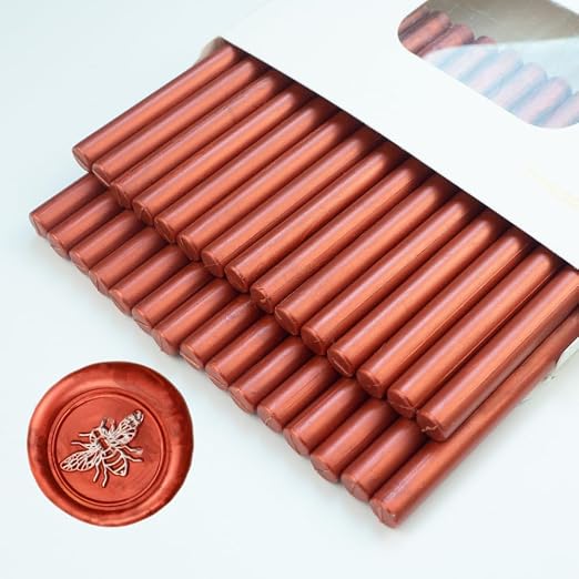 Wax Seal Stick, Ioggtser 30 PCS New Wine Red Mini Glue Gun Wax Seal Stick by Ioggtser