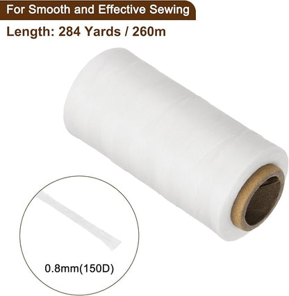 uxcell Leather Sewing Waxed Thread, 284 Yards / 260m 0.8mm 150D Flat Polyester - Image 2