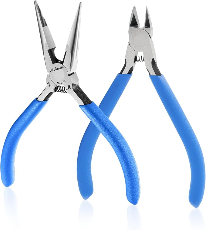 Needle Nose Pliers and Wire Cutters Set, Ultra-Sharp Crafts Diagonal Cutters by mshandto