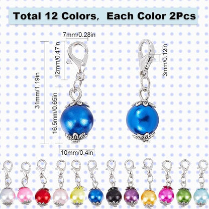 SUNNYCLUE 1 Box 24Pcs Crochet Stitch Markers Knitting Markers Pearl Knitting - Image 2