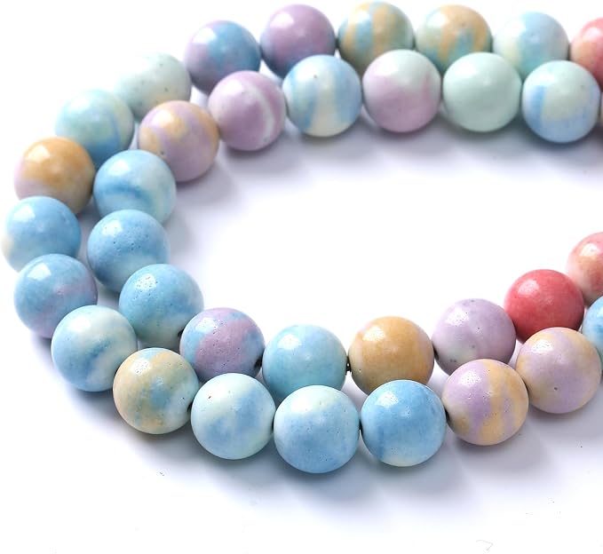 12mm 32pcs Natural Alxa Rainbow Stone Beads - Image 4