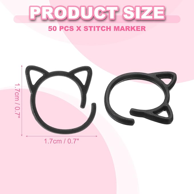 uxcell 50pcs Stitch Markers, Spiral Stitch Markers Crochet Needle Clip Counter - Image 2