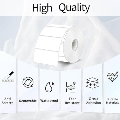 2.25"x1.25" White Thermal Sticker Labels, Self-Adhesive Direct Thermal Printer - Image 2