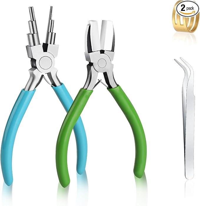 2 Pieces 6 in 1 Jewelry Pliers Jewelry Making Tool Bail Making Pliers wire by MUZHUPGUZ