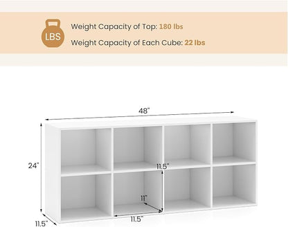 Giantex 8-Cube Bookcase, 3-Tier Cubby Bookshelf, Horizontal Vertical Display - Image 3