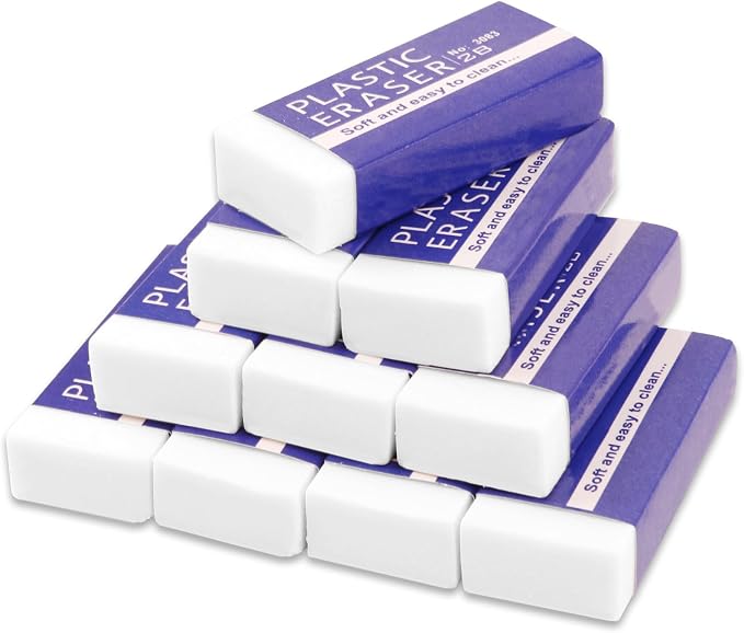 10 Pack Pencil Erasers, and Durable Erasers by Duxesuk