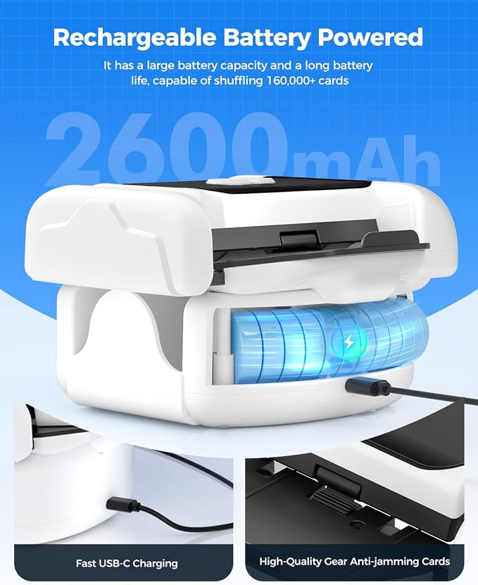 Automatic Card Shuffler for 1-2 Decks, One-Click Shuffling and Manual Mode - Image 3