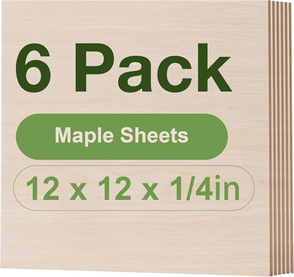 6 Pack Maple Plywood Sheets, 6mm by Wowood