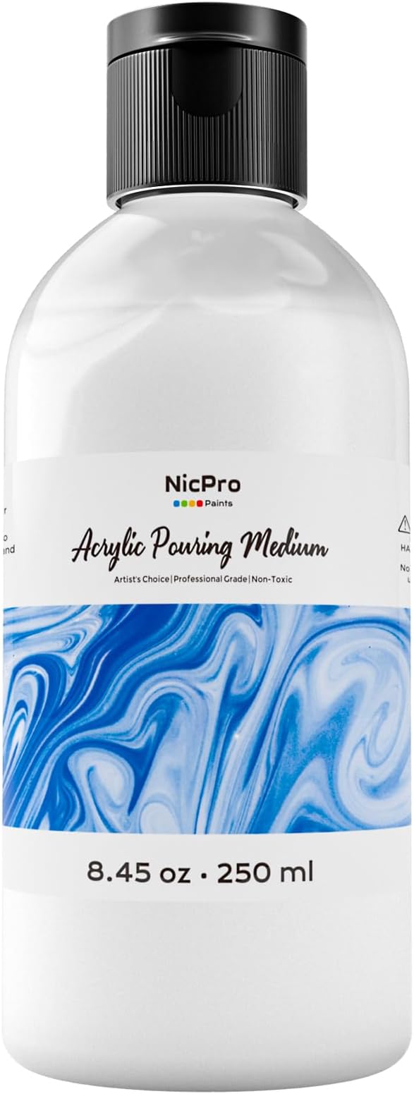 Nicpro Pouring Medium for Acrylic Paint 8.45oz / 250ml, Acrylic Paint Thinner by Nicpro