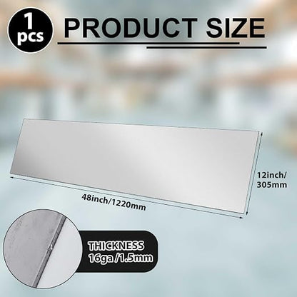 1 pcs 16 Gauge 12 x 48 inch Metal Steel Sheet Steel Plate Mild Carbon Cold - Image 2