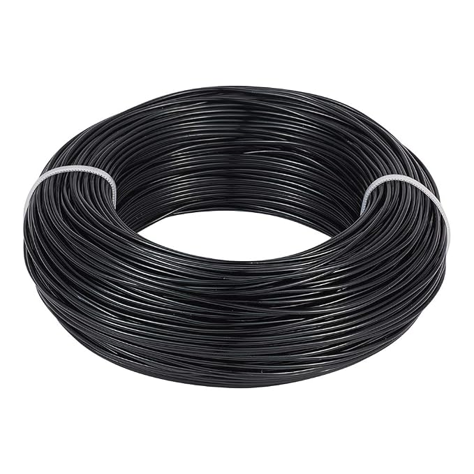 Fashewelry 328 Feet 15 Gauge Aluminum Wire Black Bendable Metal Craft Wire by FASHEWELRY