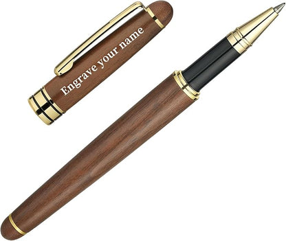 BEILUNER Luxury Personalized Wood Ballpoint Pen Writing Set, Walnut-Elegant by BEILUNER