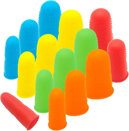 15 Pack Silicone Hot Glue Gun Finger Caps, 5 colors Finger Guard Protectors or by CKANDAY