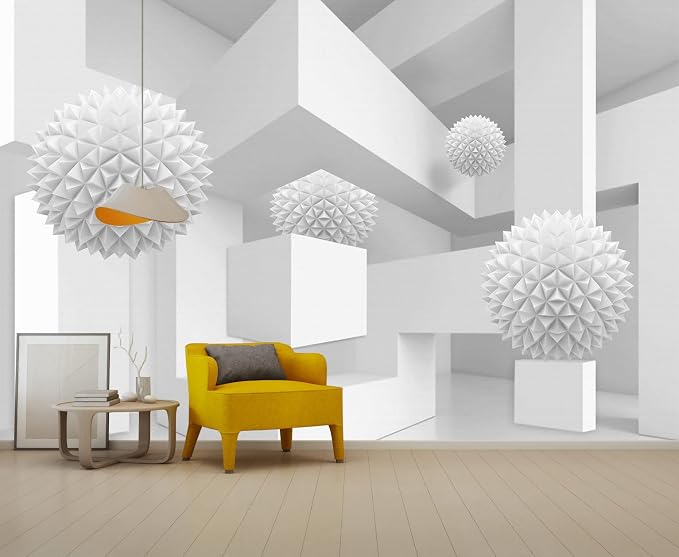 3D Wallpaper Abstract Tunnel Space Stereo Wall Mural Metal Ball Tapiz para Pared - Image 3