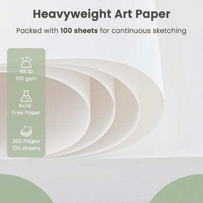 Sketch Pad 9x12 Inch, 1 Pack-100 Sheets Spiral Drawing Paper - Image 3