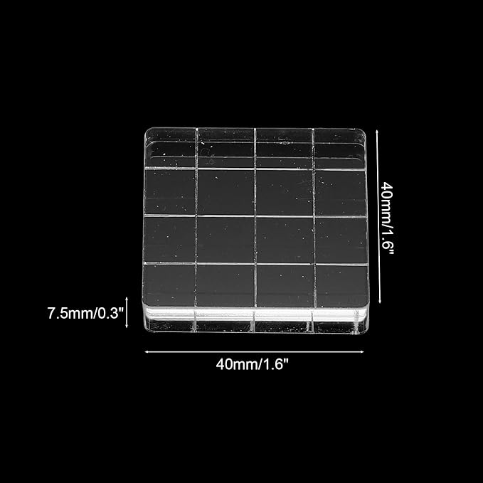 PATIKIL 1.6"x1.6" Acrylic Stamp Block - Image 2