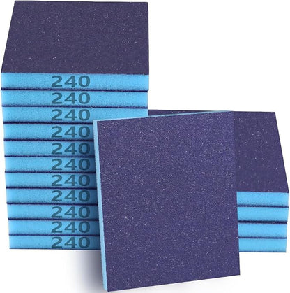 16 Pack 240 Grits Sanding Sponge Fine Sanding Block, Washable and Reusable Wet by Necosthua