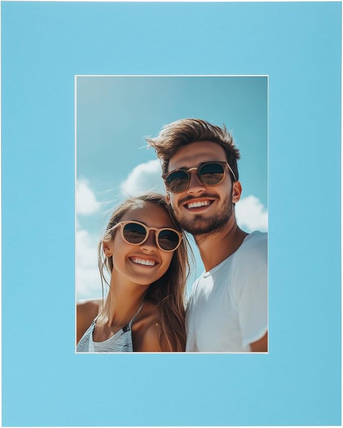 Picture Mats, 8 x 10 for 5 x 7 Pictures Acid Free White Core Bevel Cut Frame by uxcell