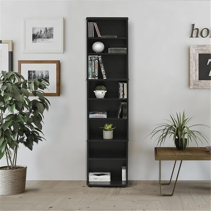 Pemberly Row Engineered Wood Space Saving Multimedia Storage Tower in Espresso - Image 2