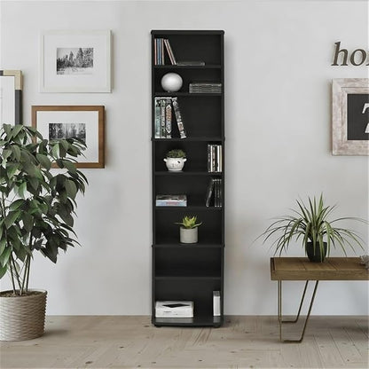 Pemberly Row Engineered Wood Space Saving Multimedia Storage Tower in Espresso - Image 2