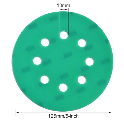 5-Inch 8-Hole Wet Dry Sanding Discs 800 Grit, Polyester Film Backed Heavy-Duty - Image 6