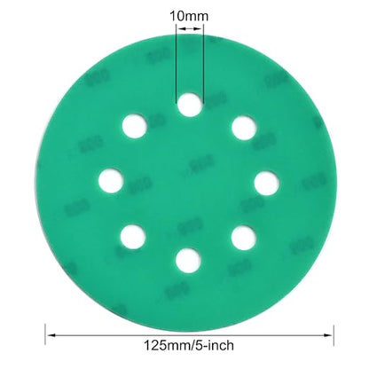 5-Inch 8-Hole Wet Dry Sanding Discs 800 Grit, Polyester Film Backed Heavy-Duty - Image 6