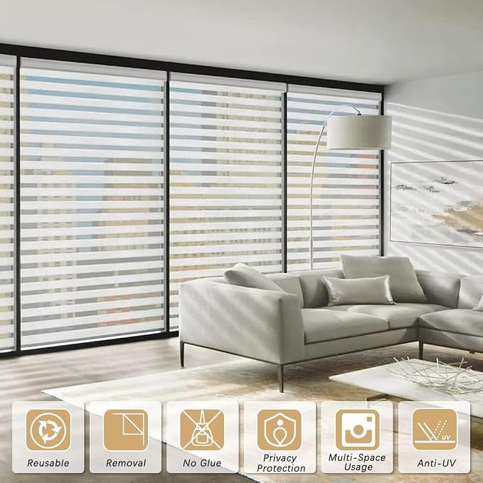 Qualsen Privacy Window Film, Frosted Windows Privacy Film, Frosting Cling - Image 5