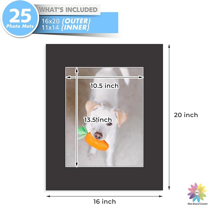 Mat Board Center, 16x20 for 11x14 Black Mats - Image 3