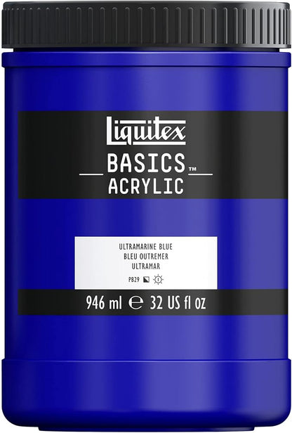 Liquitex BASICS Acrylic Paint, 946ml Jar, Ultramarine Blue by Liquitex