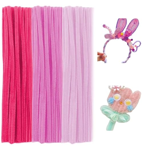 300 Pieces Pipe Cleaners Chenille Stem, 3 Pastel Candy Color Pipe Cleaners Set by RSACCSKY