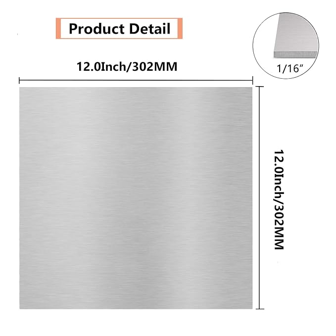 6061 T651 Aluminum Sheet Metal 12 x 12 x 1/16 Inch, Flat 1.5MM Aluminum Metal - Image 2