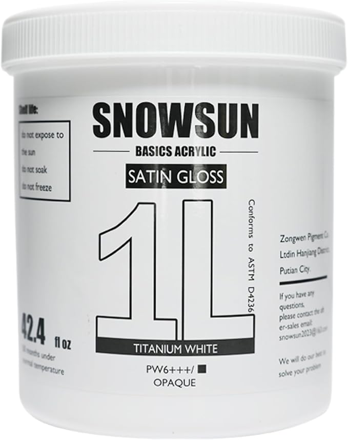 SNOWSUN Basics Titanium White Acrylic Paints, Large Bulk Acrylic Paint Non by PainttheLightofInspiration