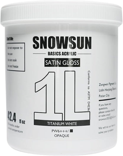 SNOWSUN Basics Titanium White Acrylic Paints, Large Bulk Acrylic Paint Non by PainttheLightofInspiration