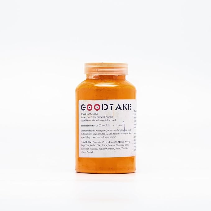 GOODTAKE Concrete Pigment, Tangerine Yellow Iron Oxide Pigment Powder, Concrete - Image 7