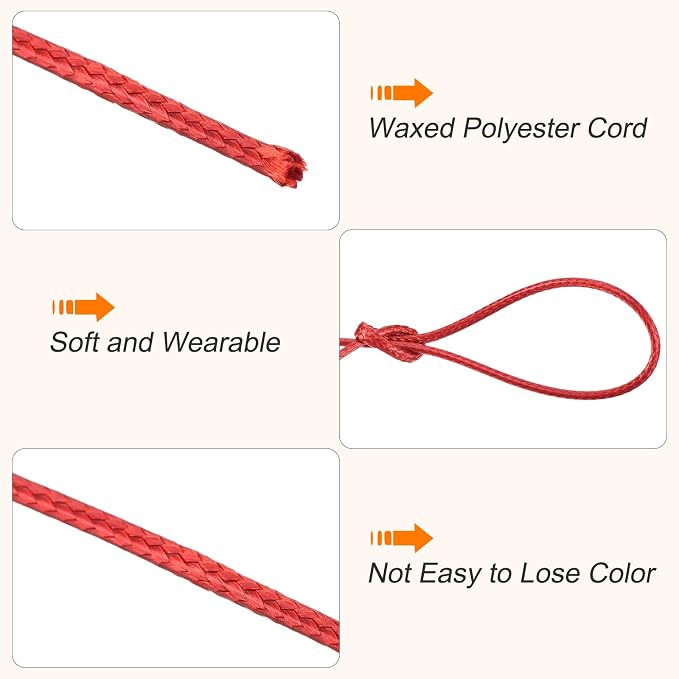 MECCANIXITY Waxed Cord 1.2mm Waxed Polyester Cord 175 Yard Wax String - Image 3