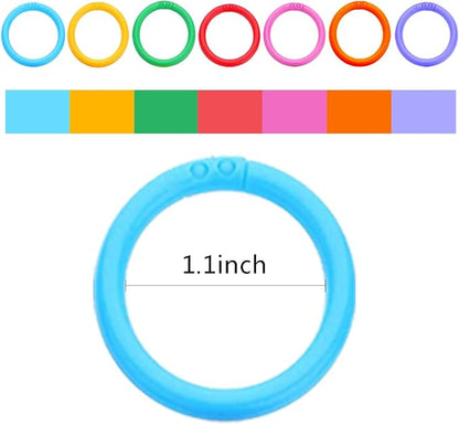 Haploon 175-Pack 1.1" Plastic Binder Clips Plastic Loose Leaf Rings Multi-Color - Image 2
