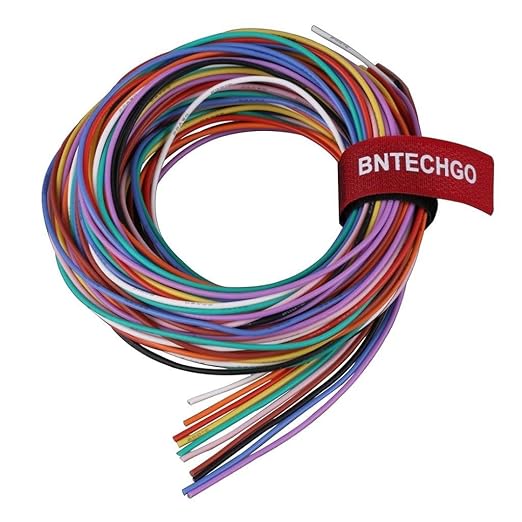 BNTECHGO 22 Gauge Silicone Wire Kit 10 Color Each 5 ft Flexible 22 AWG Stranded by BNTECHGO