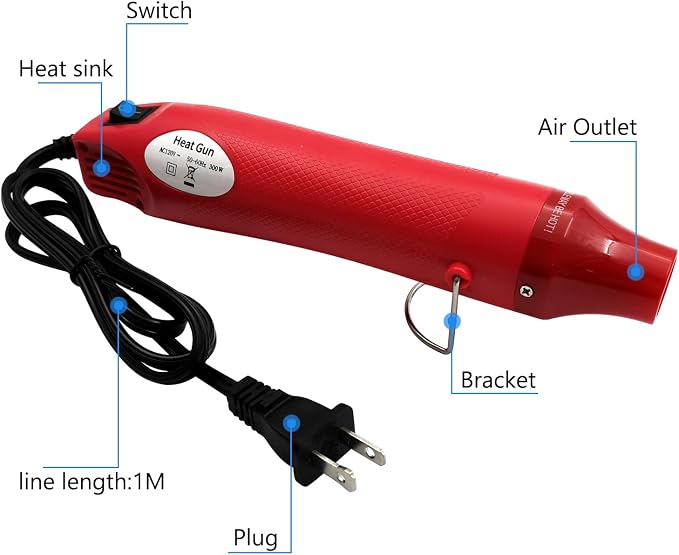 Heat Gun, Mini Hot Air Gun for DIY Crafts Portable Heat Air Gun Tool for - Image 2