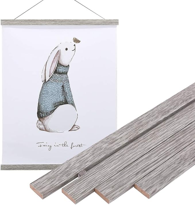 Artmag Magnetic Poster Hanger Frame, 28x22 28x40 28x29 Light Wood Wooden Magnet by Artmag