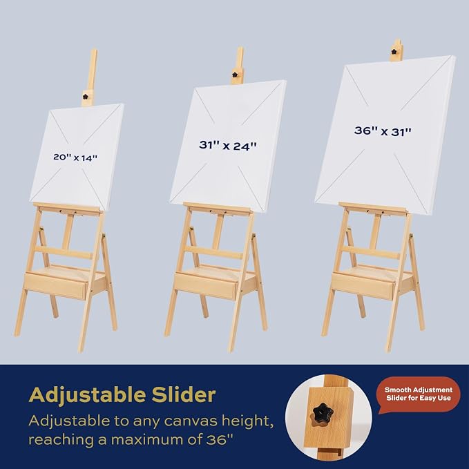 Large Adjustable Beech Wood Painting Easel - Image 6