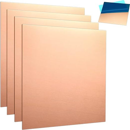 Therwen 4 Pieces Copper Sheets Plates Metal by Therwen