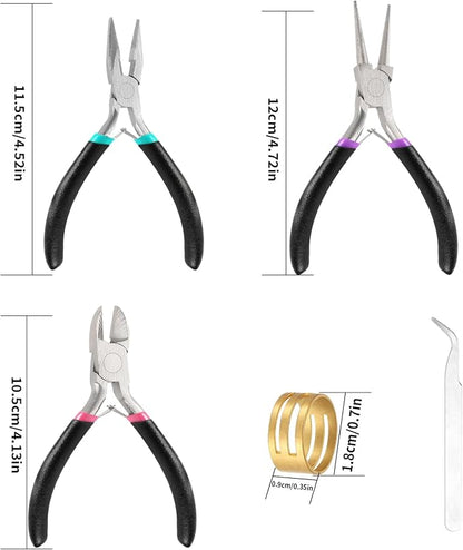 3 Pcs Jewelry Making Tools Pliers Kit, Includes Needle Nose/Round Nose - Image 2