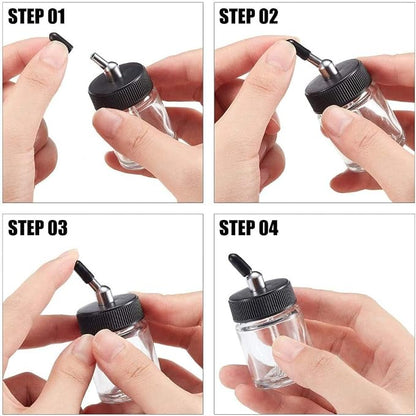 10PCS 22CC Airbrush Glass Bottles - Image 4