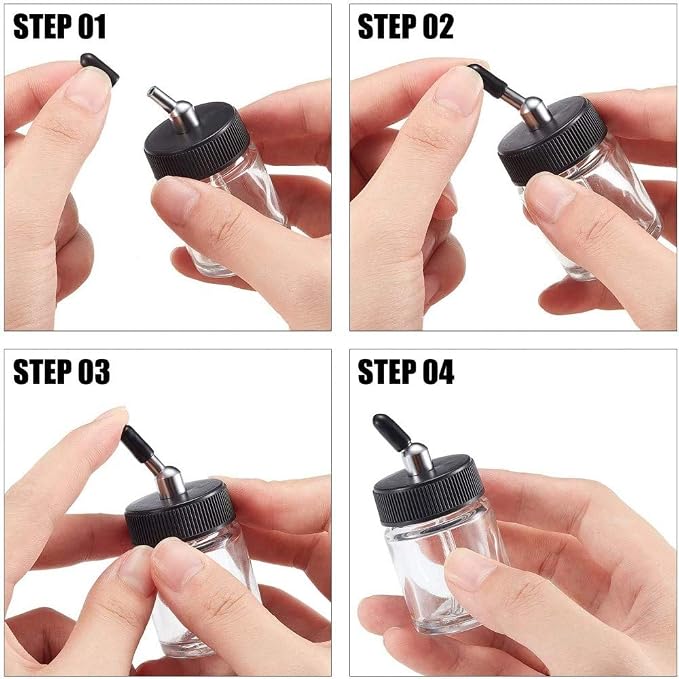 10PCS 22CC Airbrush Glass Bottles - Image 5