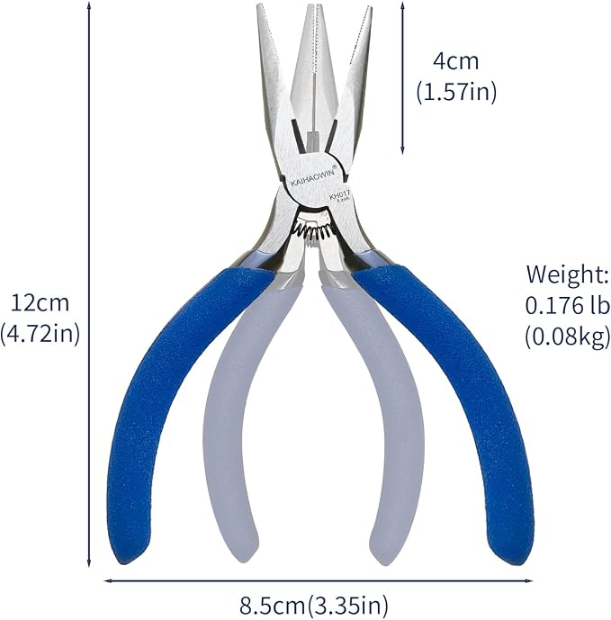 KAIHAOWIN Mini Needle Nose Pliers 5"-5 Pack KAIHAOWIN Small Long Nose Pliers - Image 2