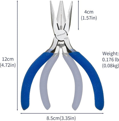 KAIHAOWIN Mini Needle Nose Pliers 5"-5 Pack KAIHAOWIN Small Long Nose Pliers - Image 2