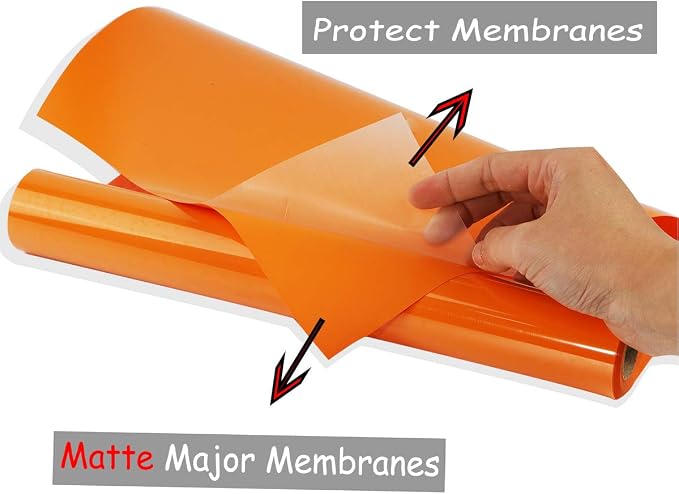 guangyintong Heat Transfer Vinyl Orange HTV Rolls, Matte Surface Orange HTV - Image 3