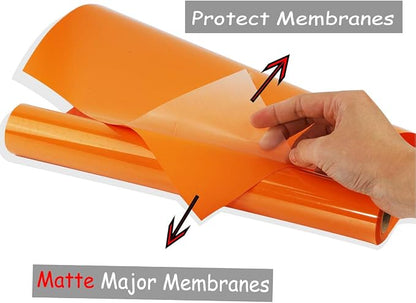 guangyintong Heat Transfer Vinyl Orange HTV Rolls, Matte Surface Orange HTV - Image 3
